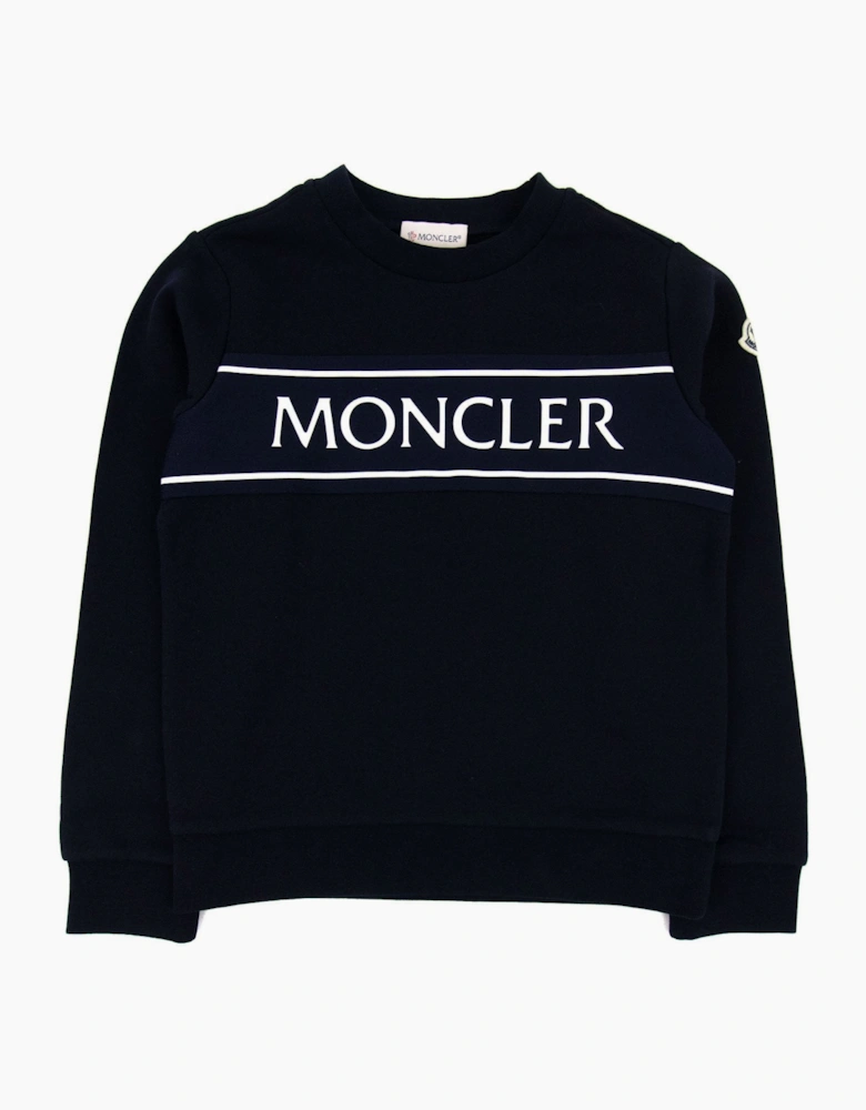 Moncler Junior Embossed Logo Sweatshirt Night Blue 778