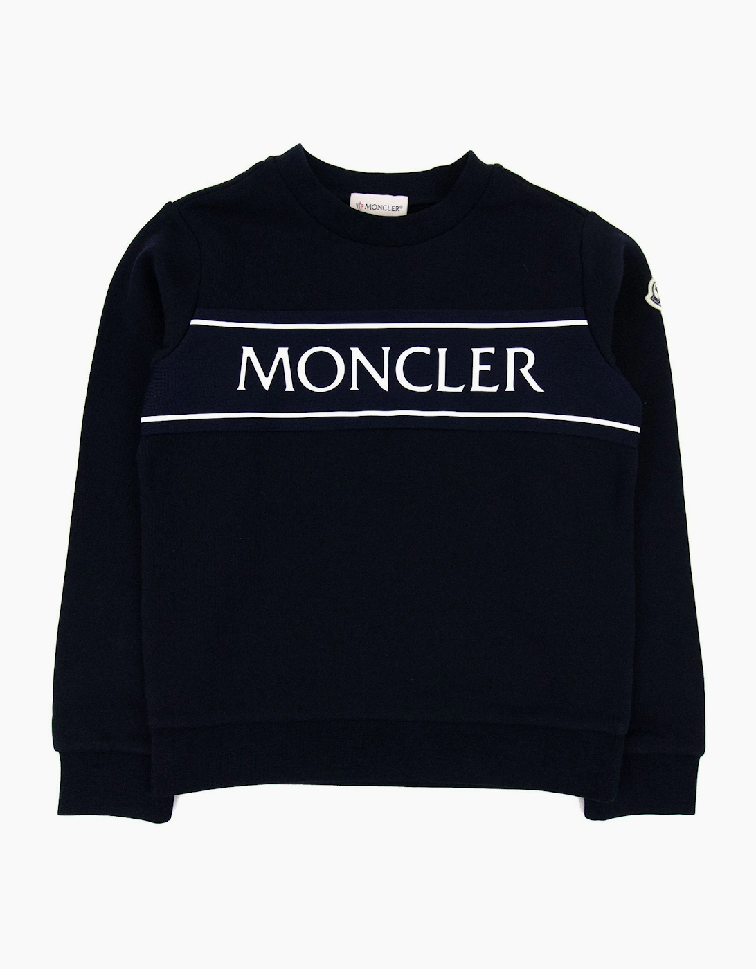 Moncler Junior Embossed Logo Sweatshirt Night Blue 778, 5 of 4