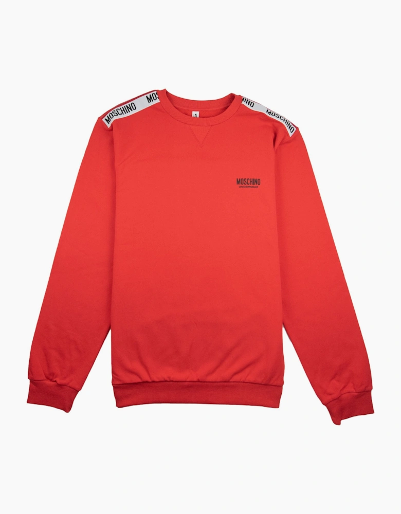 Moschino Underwear Shoulder Logo Sweatshirt Red