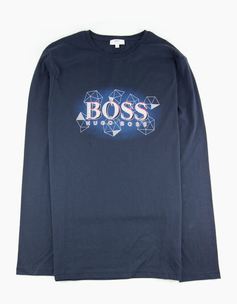 Hugo Boss Kids Logo L/s T Shirt Navy