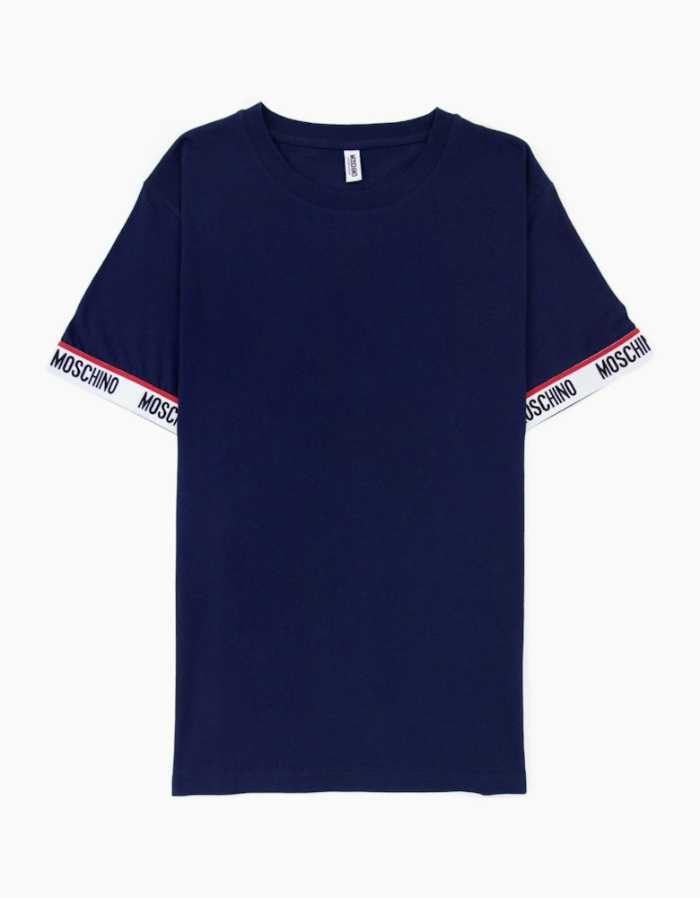 Moschino Underwear Tape Cuff Sleeve T Shirt Dark Blue