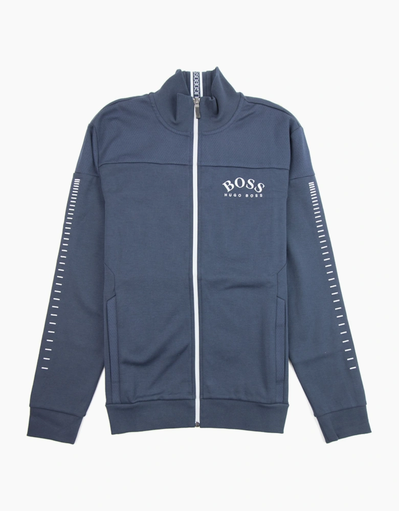 Hugo Boss Curved Logo Skaz Win Zip Up Sweat