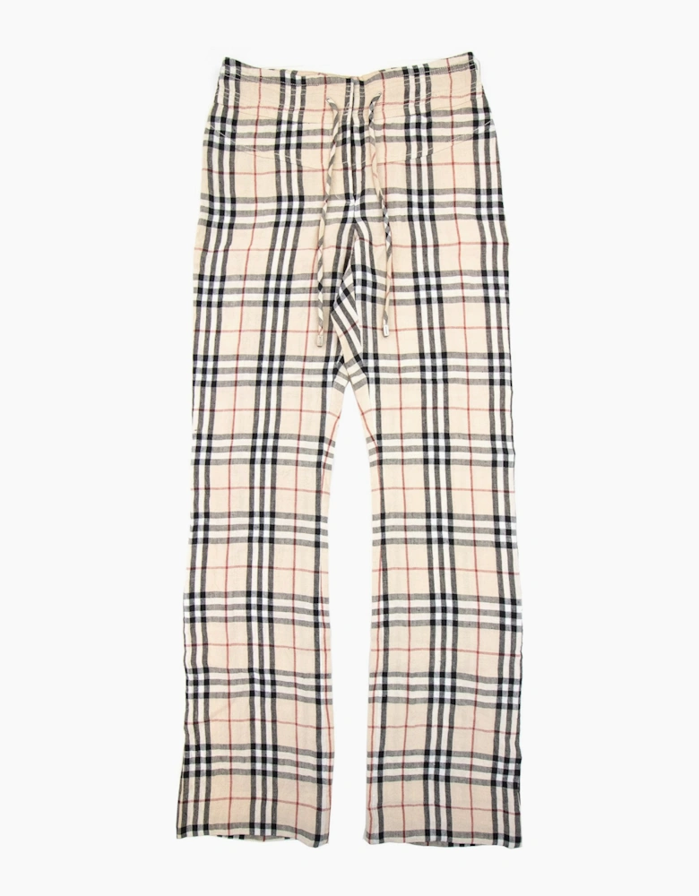 Burberry Woman Garrick Check Wide Leg Trouser Camel