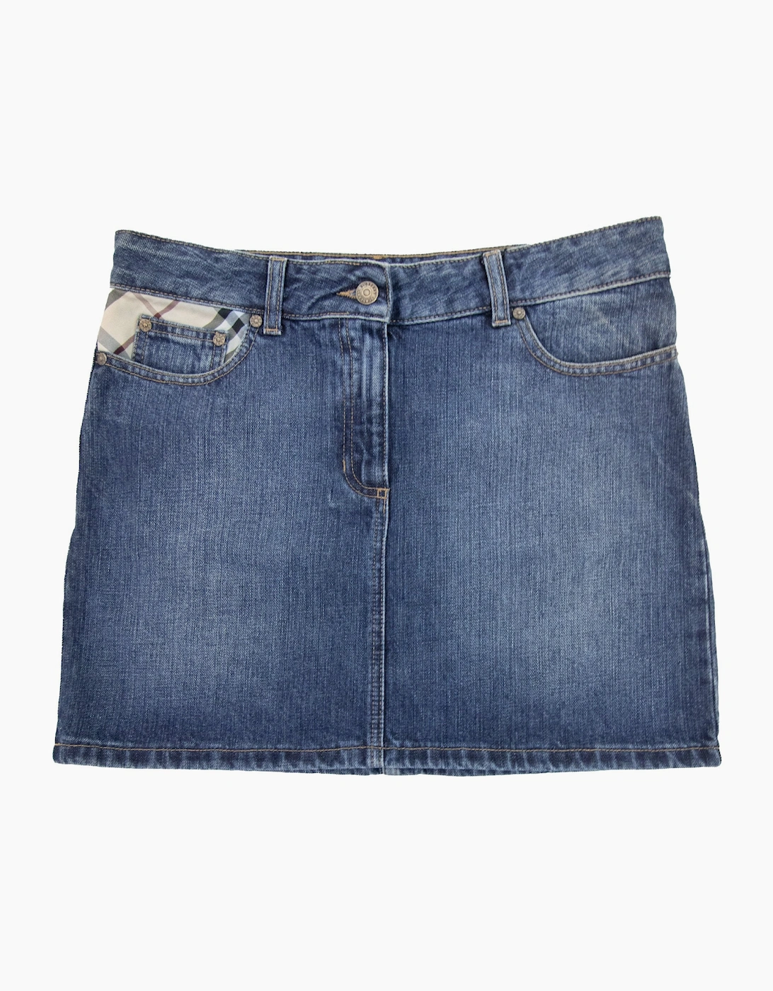 Burberry Woman Check Pocket Denim 190skirt Denim
