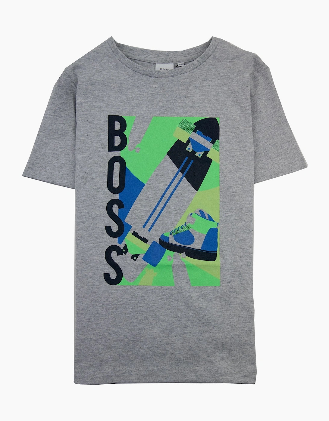 Hugo Boss Kids Logo Round Neck T Shirt Grey, 3 of 2
