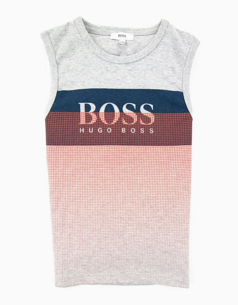 Hugo Boss Kids Logo Tank Top Light Grey