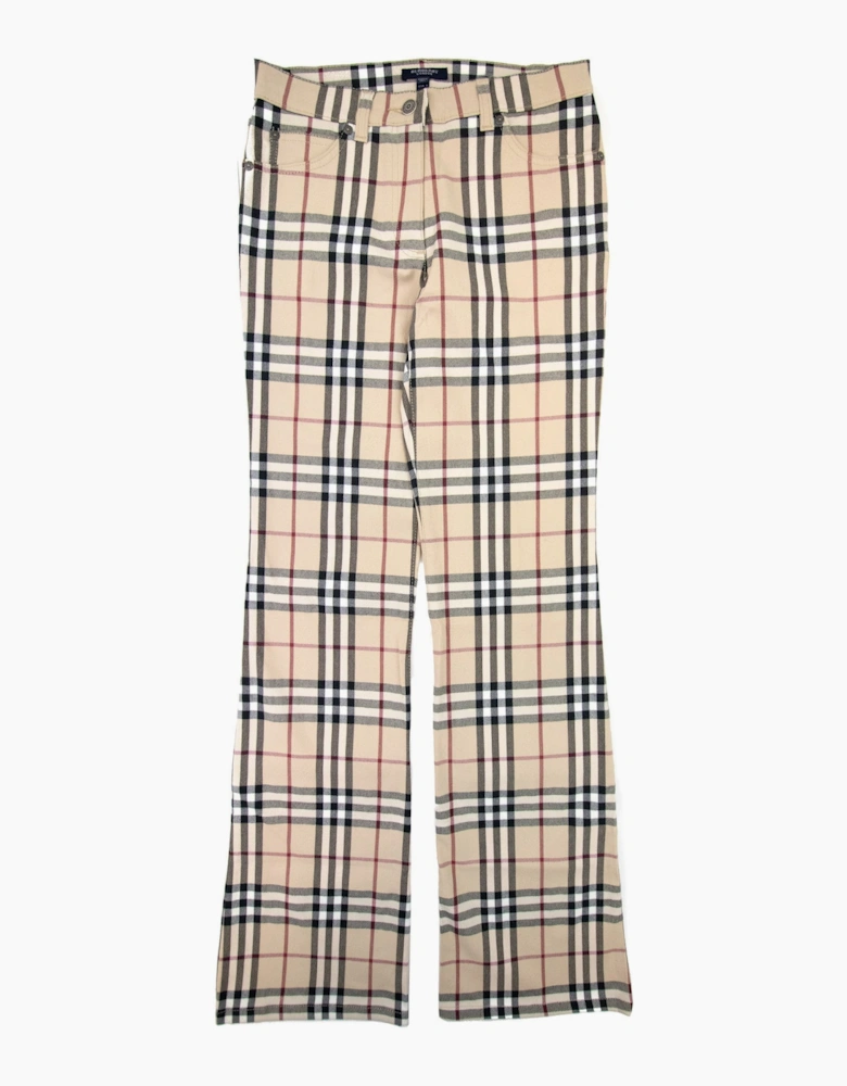 Burberry Woman Maidstone Check Trouser Beige 001