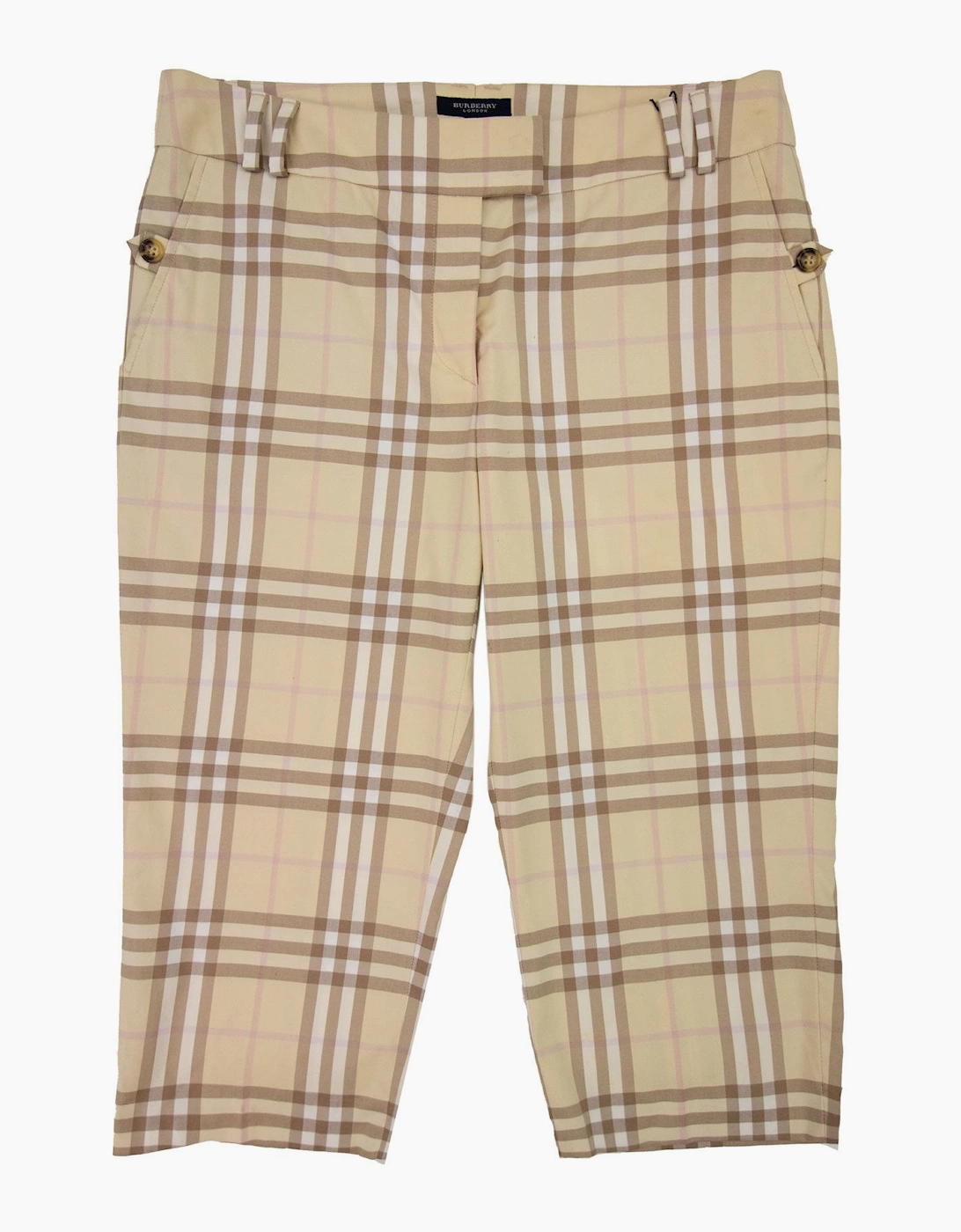 Burberry Woman Selbourne Check Long Shorts Camel