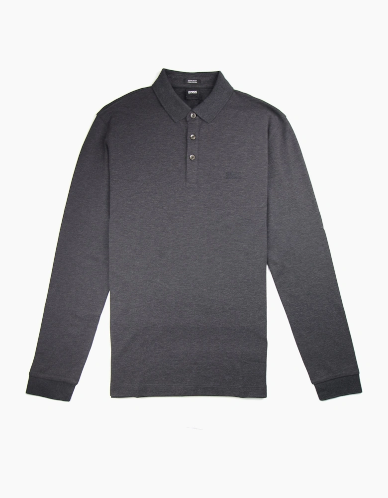 Hugo Boss Pado 10 Long Sleeve Polo Shirt Dark Grey