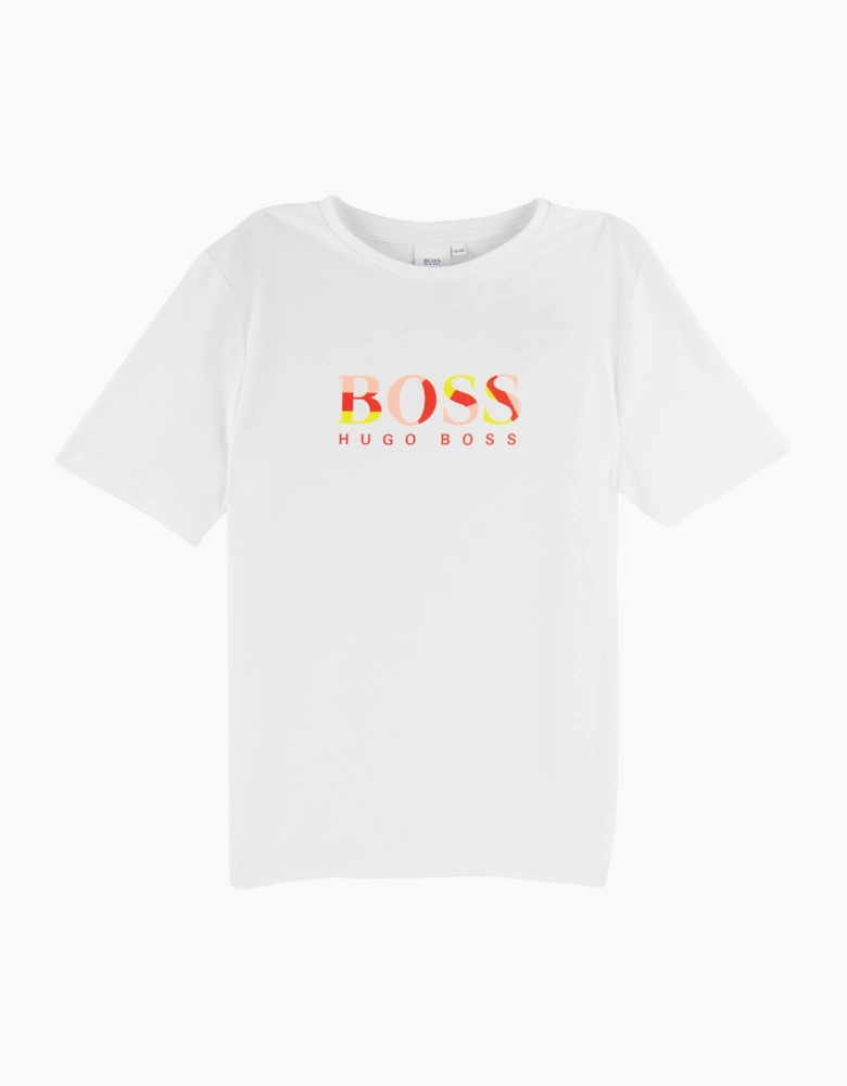 Hugo Boss Kids Multi Chest Logo T Shirt White