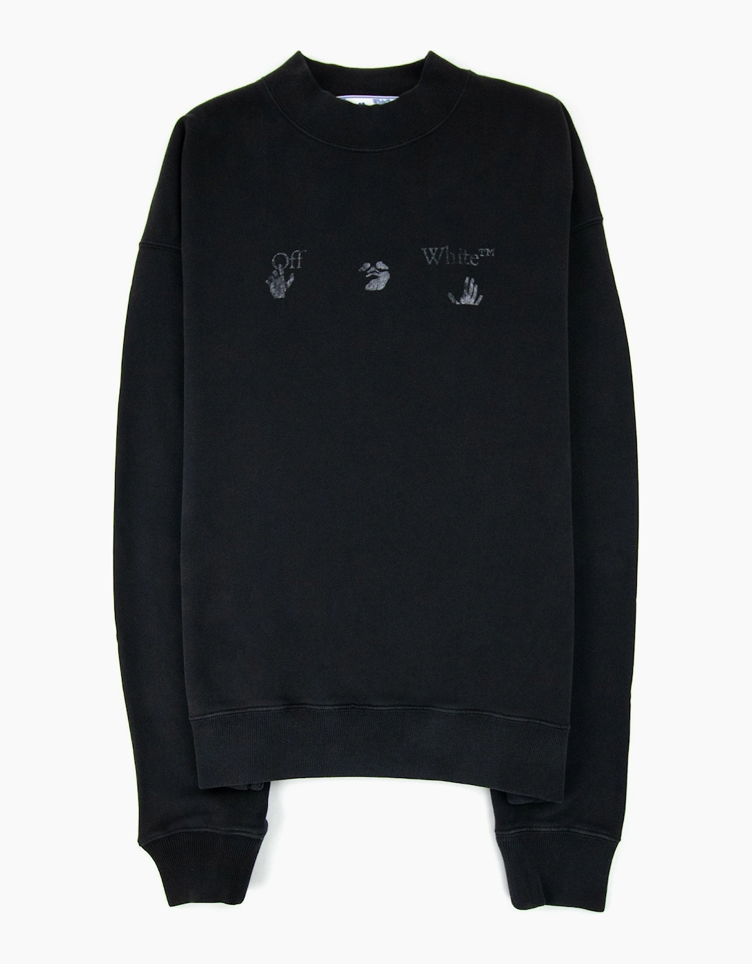 Off White Big Ow Skate Logo Crewneck Sweatshirt Black/white, 5 of 4