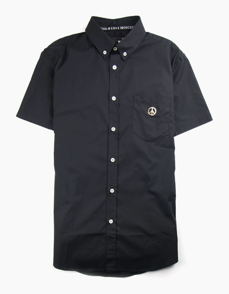 Love Moschino Short Sleeve Shirt Pocket Badge Black