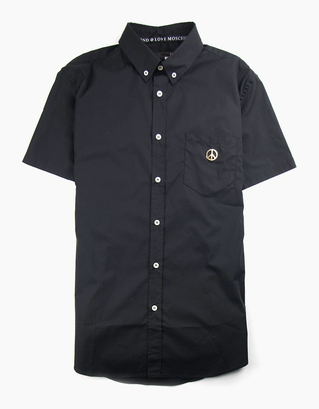 Love Moschino Short Sleeve Shirt Pocket Badge Black, 3 of 2