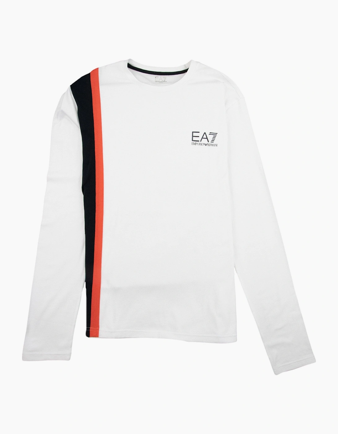EA7 Tri Stripe Long Sleeve T-shirt White, 2 of 1