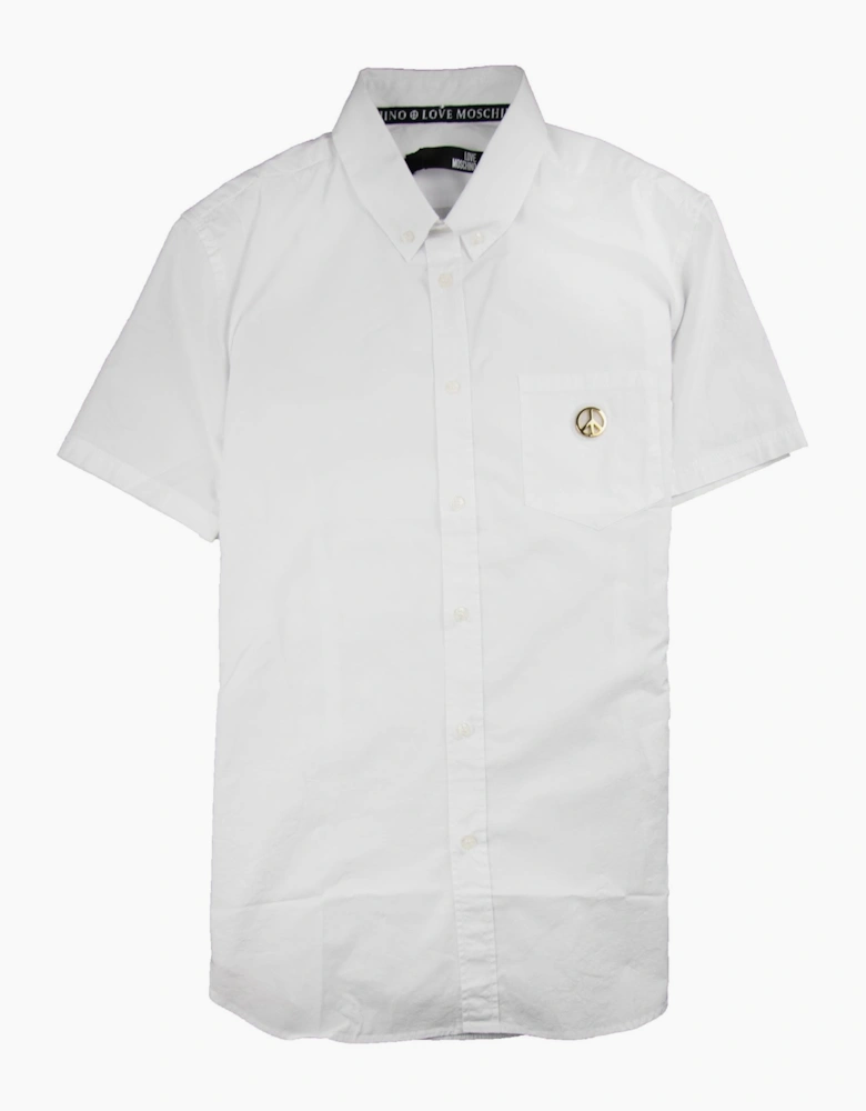 Love Moschino Short Sleeve Shirt Pocket Badge White