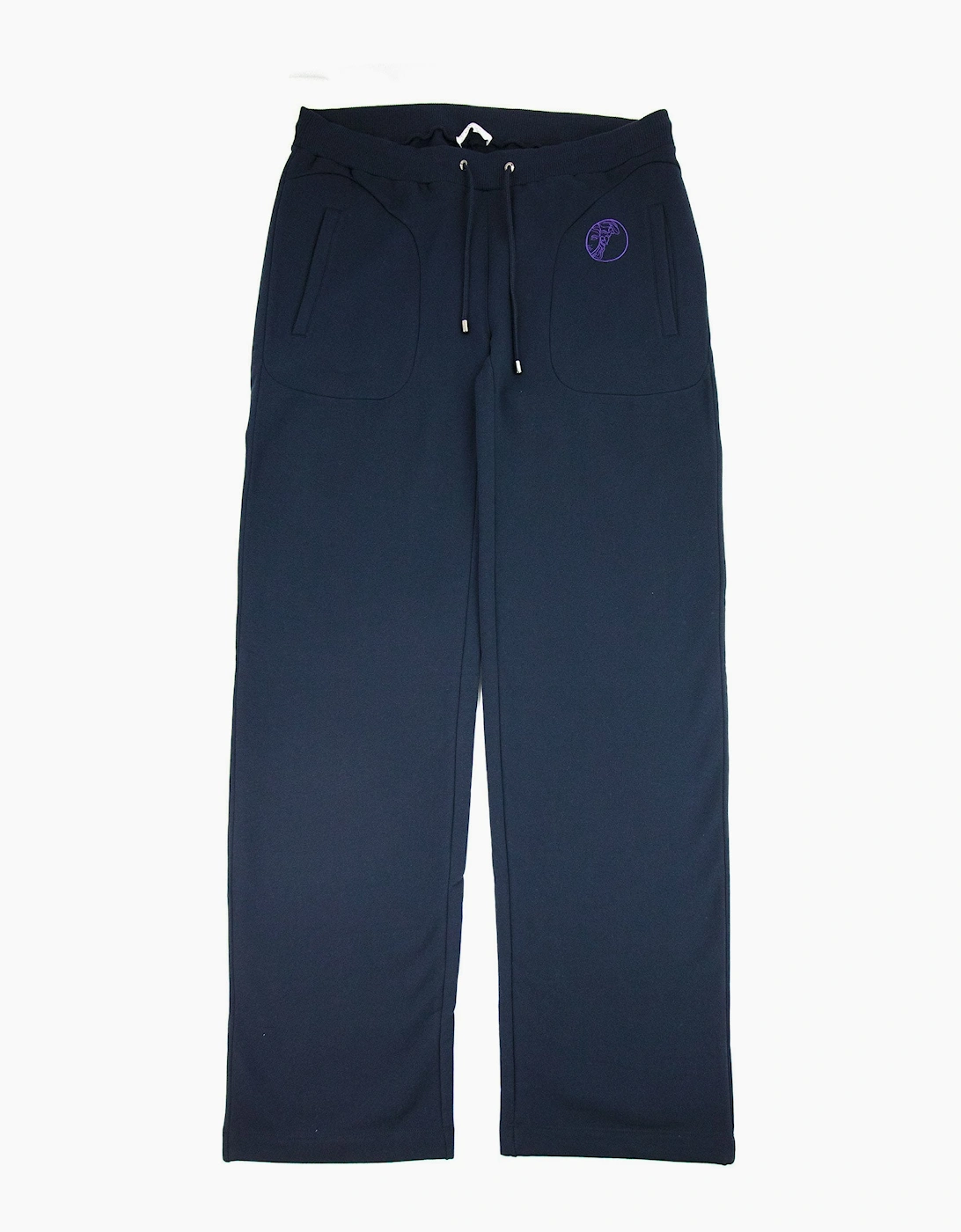 Versace Collection Logo Straight Cuff Pants Navy