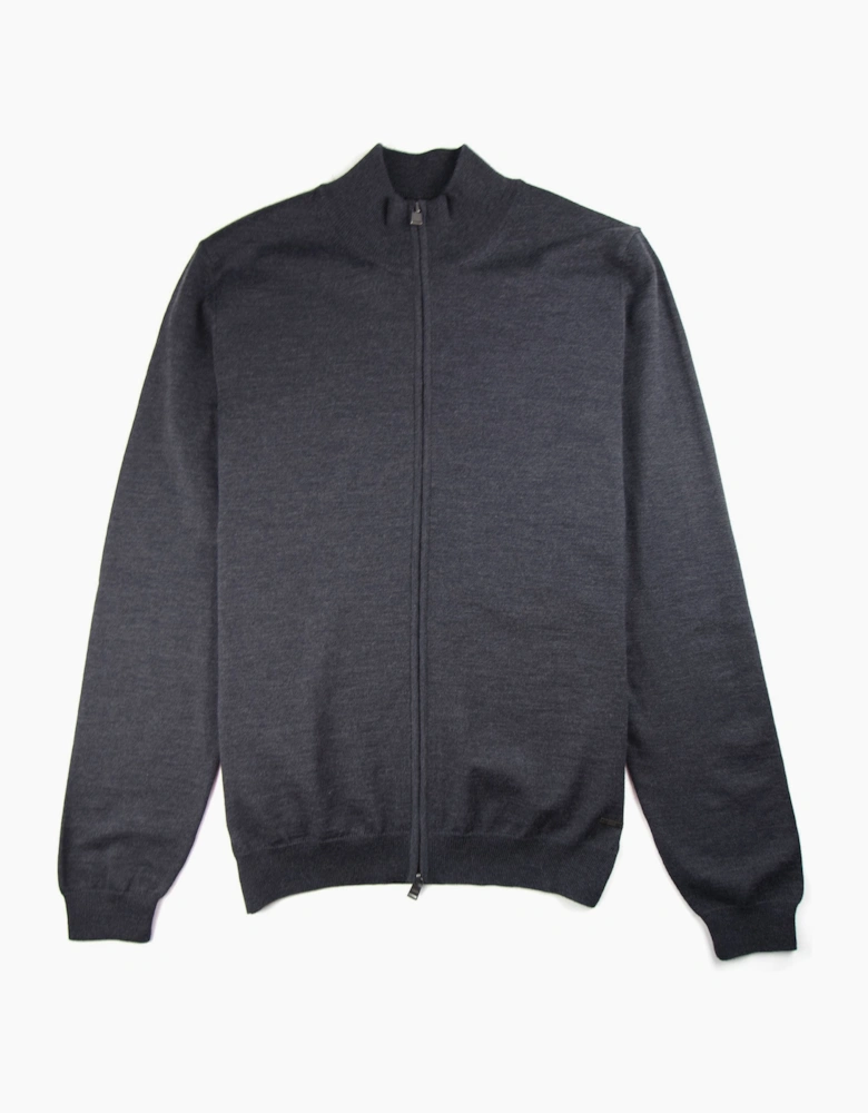 Hugo Boss Balonso Full Zip Jumper Dark Grey