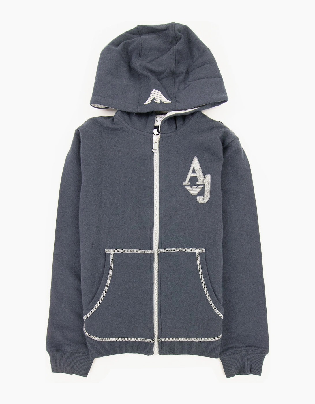 Armani Junior Aj Logo Zip Up Hoody Navy, 3 of 2
