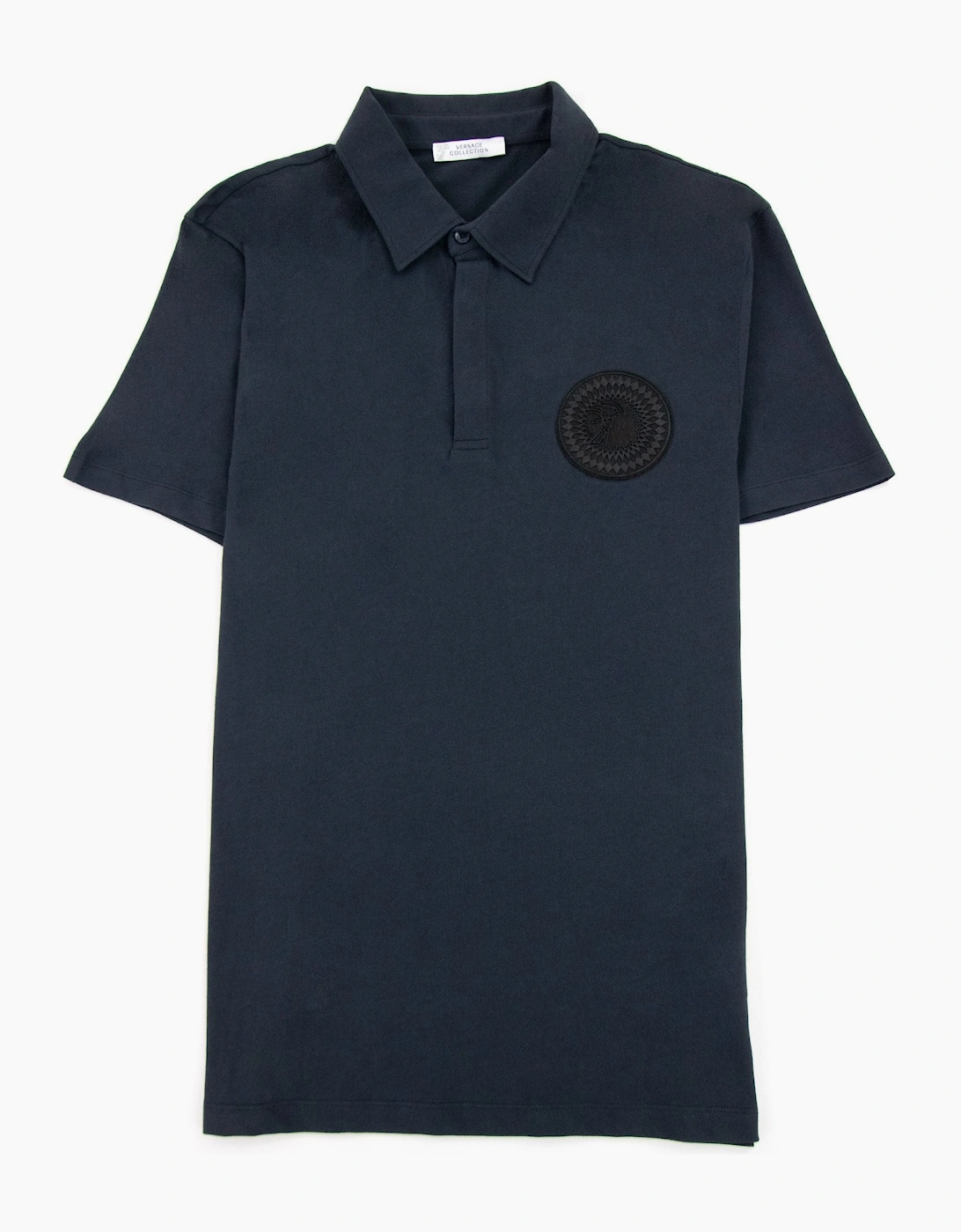 Versace Collection Rubber Logo Medusa Polo Navy, 5 of 4