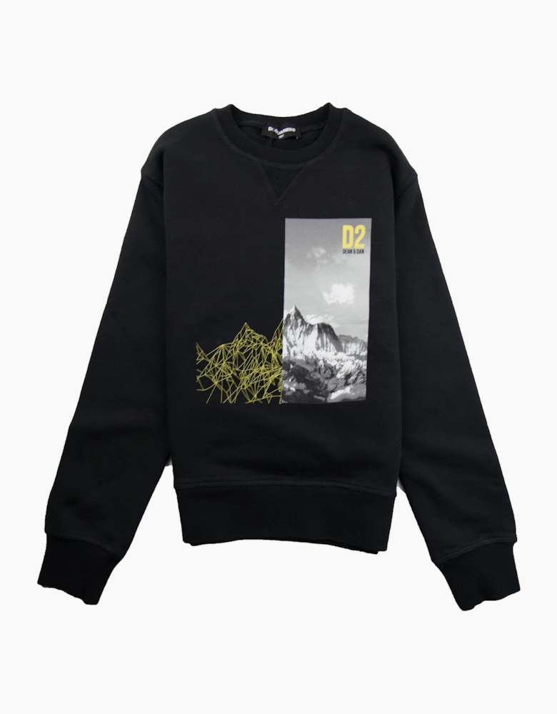 Dsquared2 Kids Mountain Print Sweatshirt Black