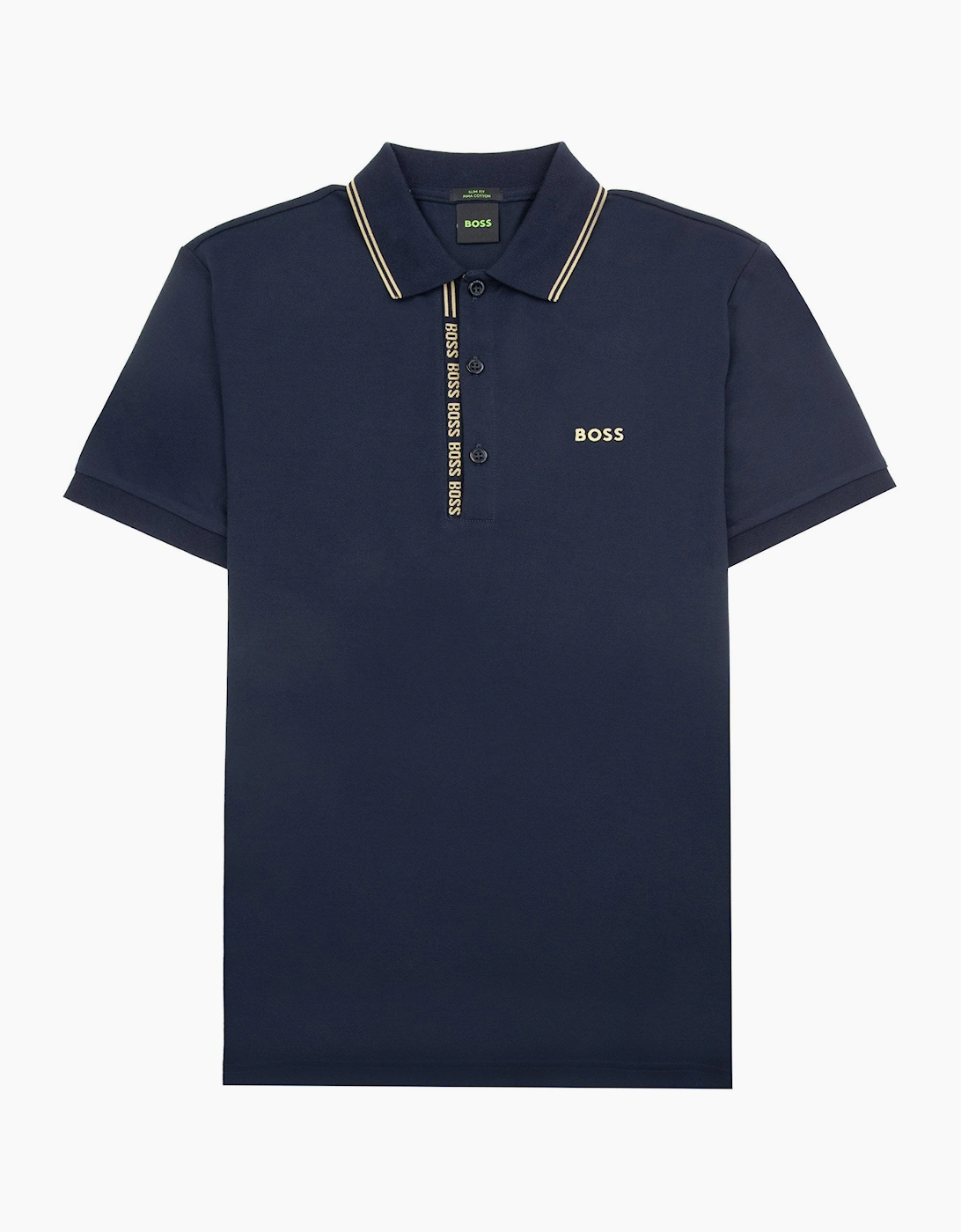 Hugo Boss Paule 4 Slim Fit Branded Placket Polo Navy 403