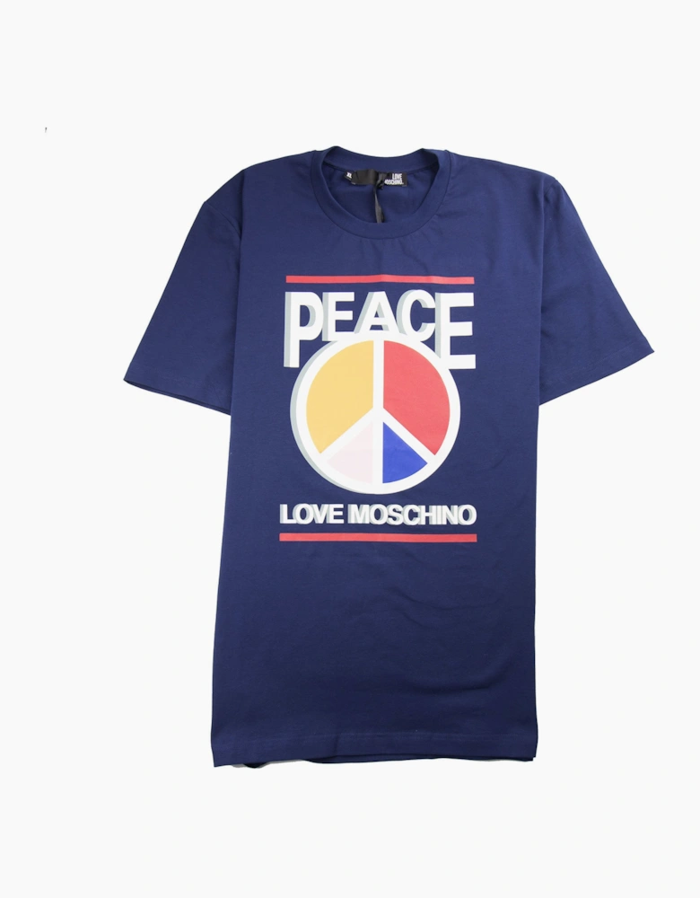 Love Moschino Peace Love T-Shirt Blue