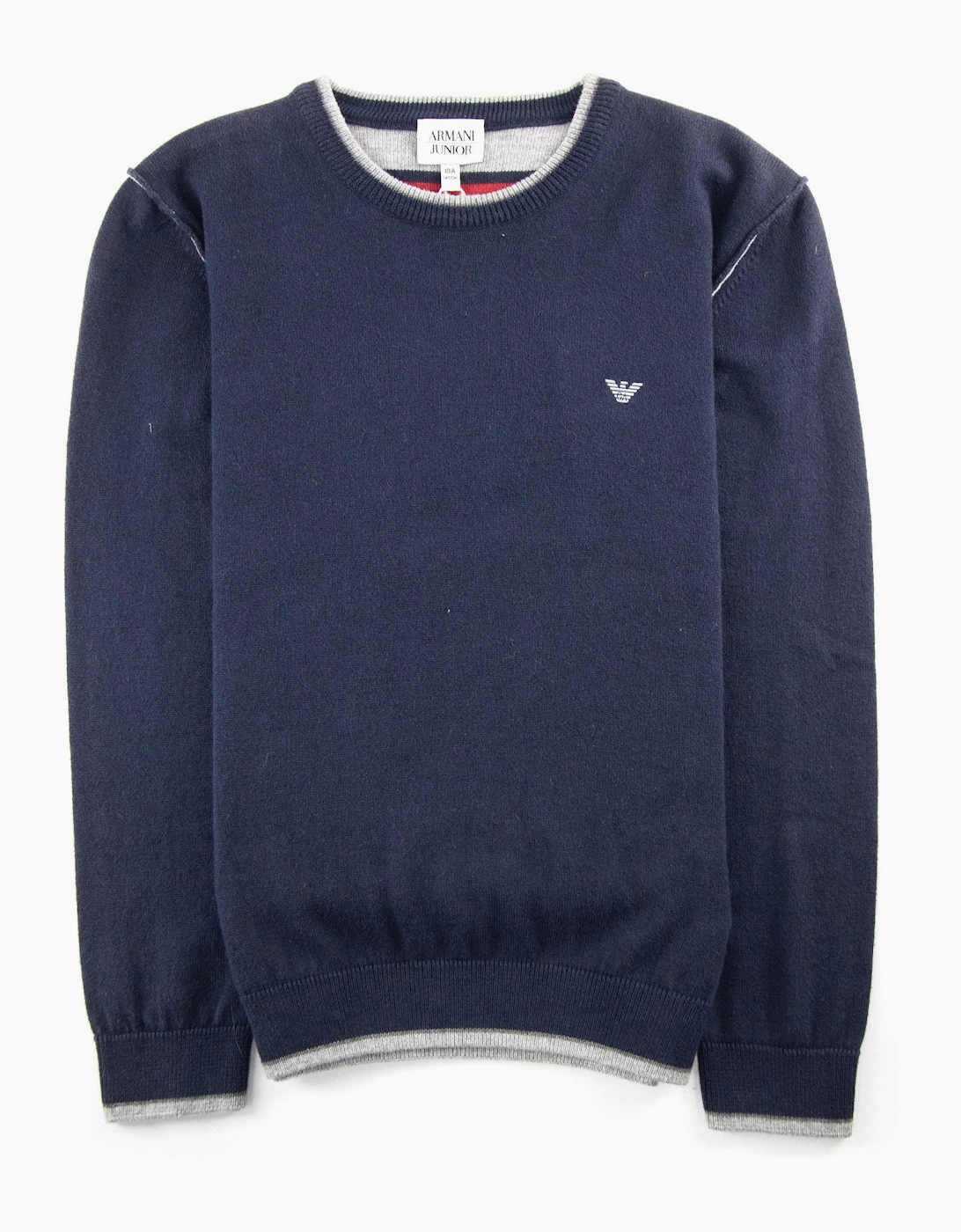 Armani Junior Crewneck Knitted Sweatshirt Navy, 3 of 2