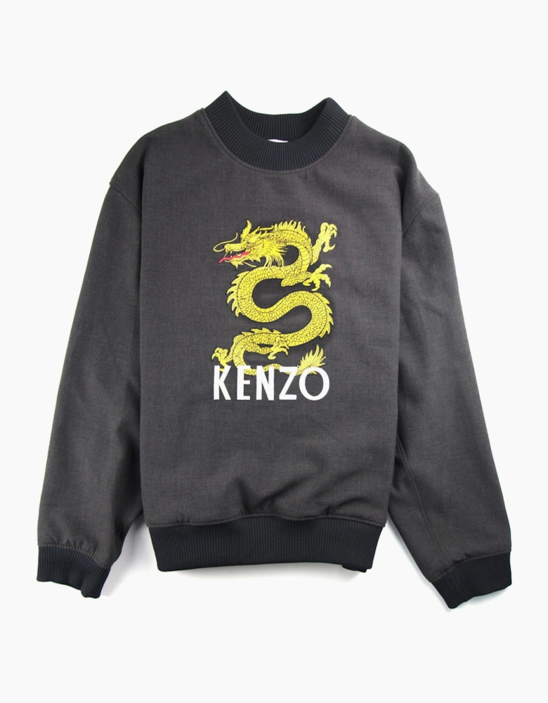 Kenzo Dragon Woven Sweatshirt Dark Grey