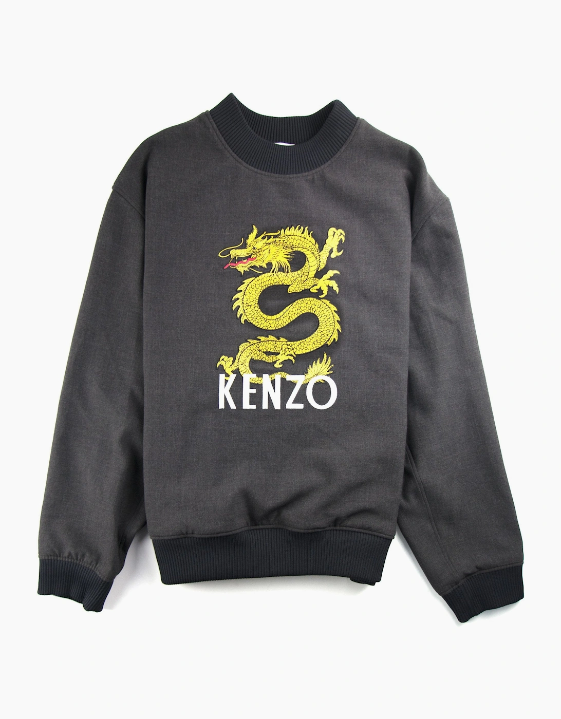Kenzo Dragon Woven Sweatshirt Dark Grey