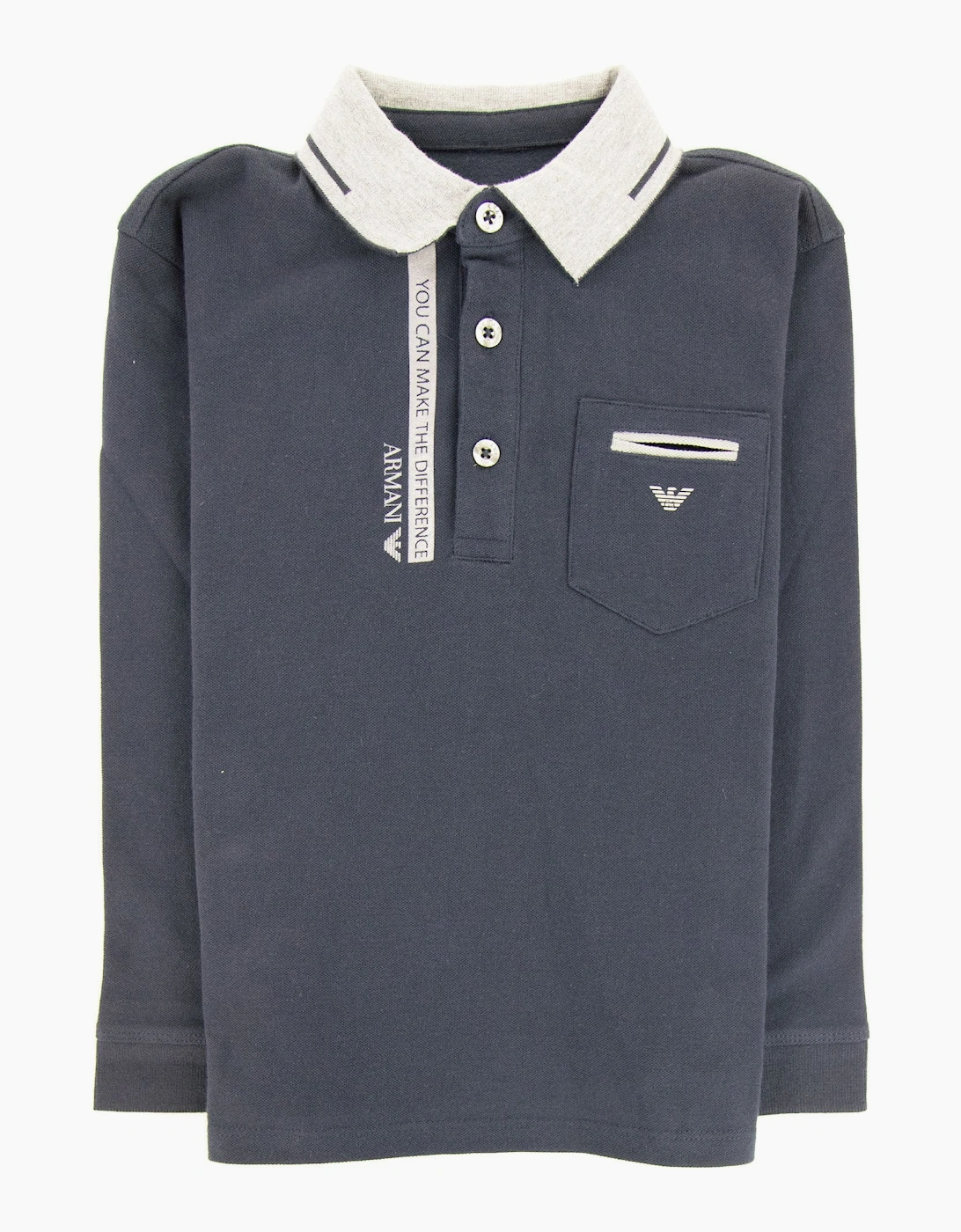 Armani Junior Eagle Logo L/s Polo Shirt Navy, 3 of 2