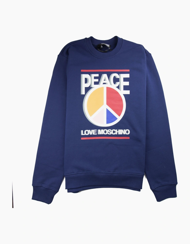 Love Moschino Peace Love Sweatshirt Blue
