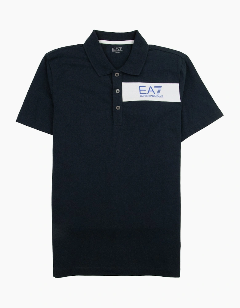 EA7 Chest Stripe 7 Logo Polo Shirt Darkslate