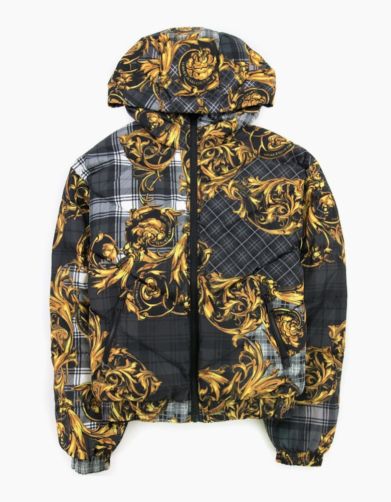Versace Jeans Couture Baroque Reversible Padded Jacket Black