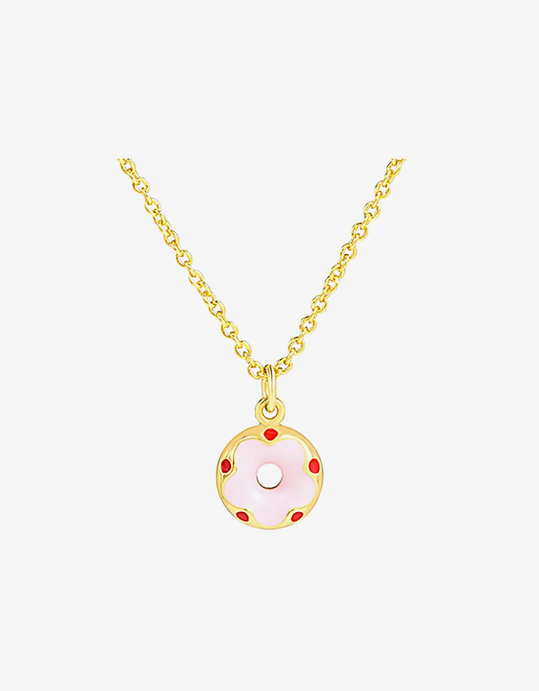 Secret Spoils Girls Pink Doughnut Necklace in Gold (40cm)