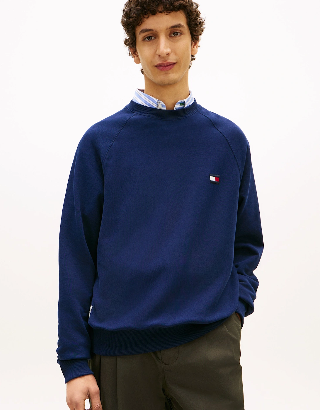 Tommy Hilfiger Tommy Flag Elevated Mens Sweatshirt - Carbon Navy, 6 of 5