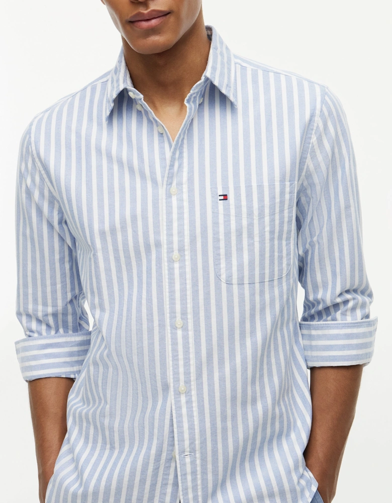 Tommy Hilfiger Heritage Oxford Mens Long Sleeve Striped Shirt - Regal Blue/Stripe