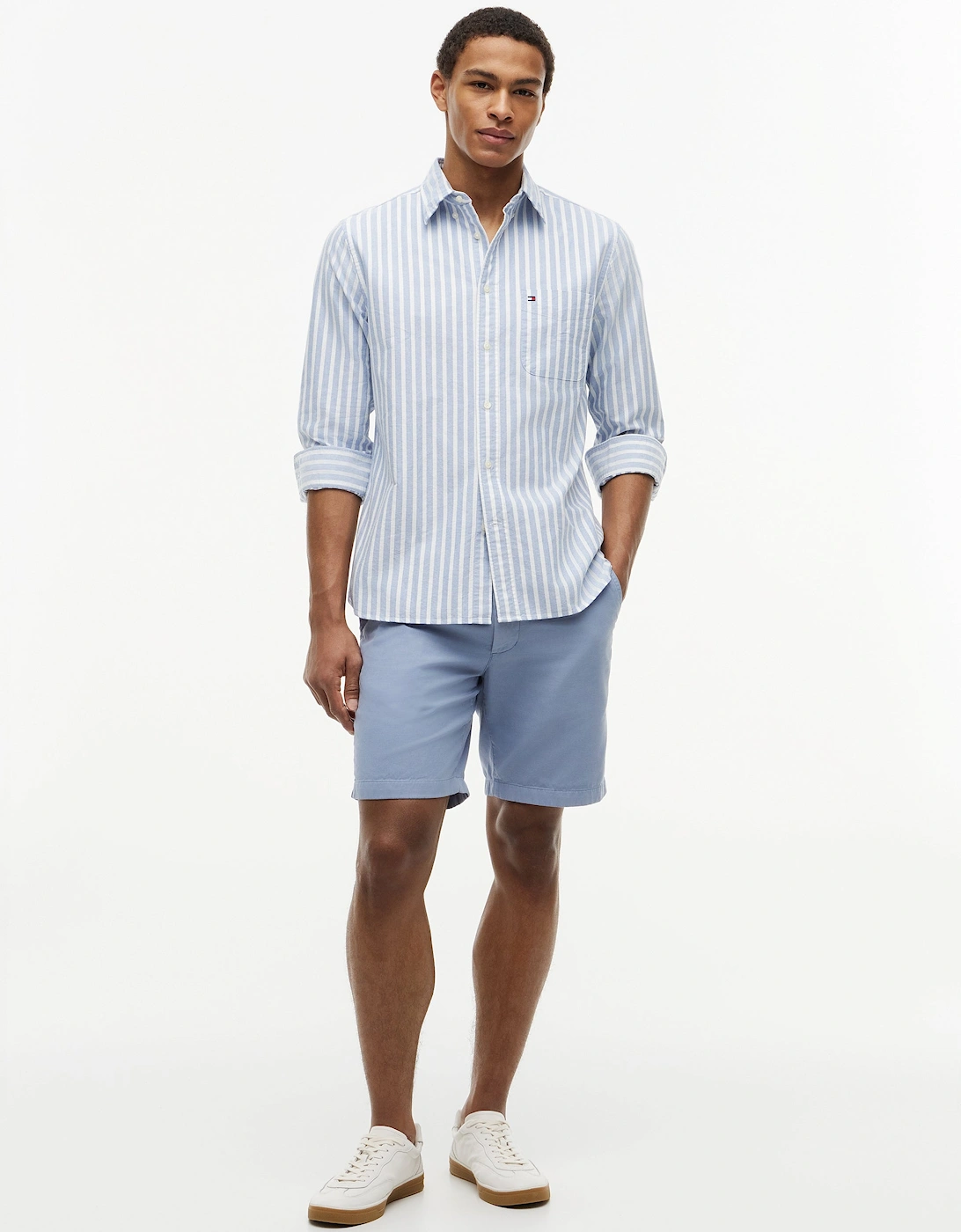 Tommy Hilfiger Heritage Oxford Mens Long Sleeve Striped Shirt - Regal Blue/Stripe