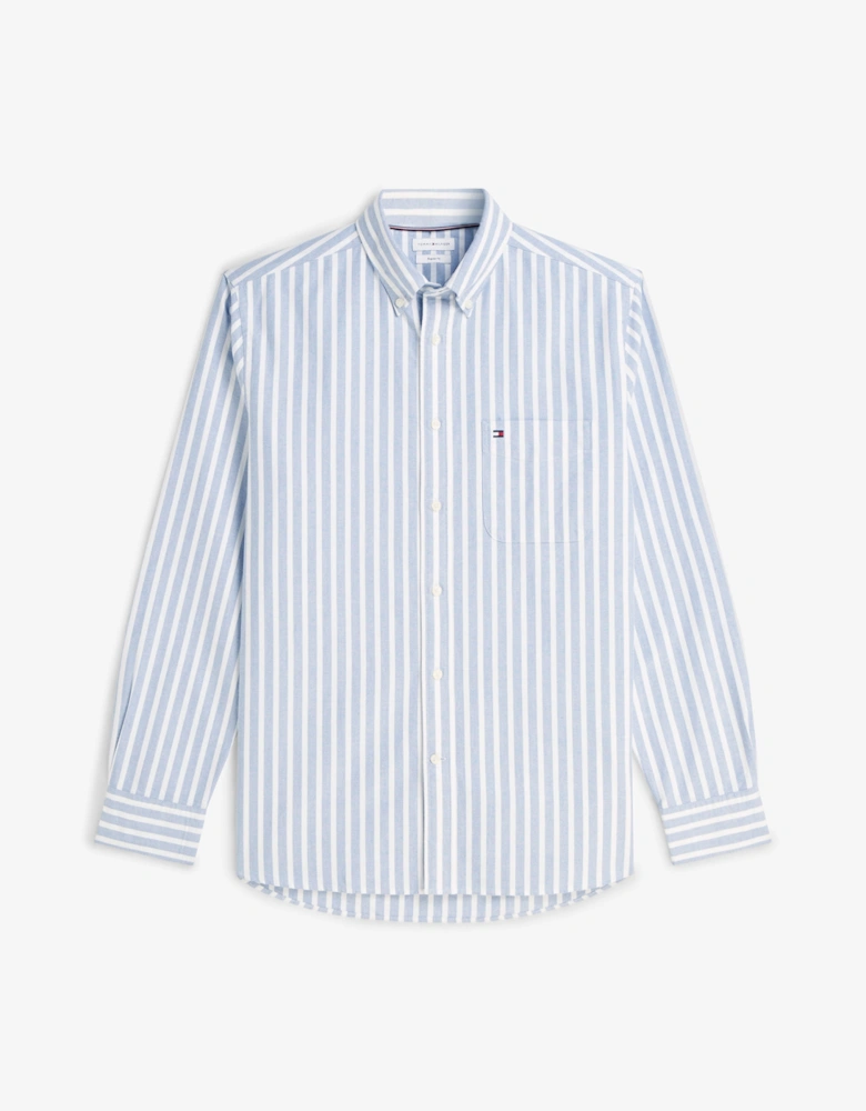 Tommy Hilfiger Heritage Oxford Mens Long Sleeve Striped Shirt - Regal Blue/Stripe