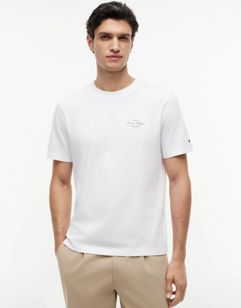 Tommy Hilfiger Nautical Back Photo Mens T-Shirt - White