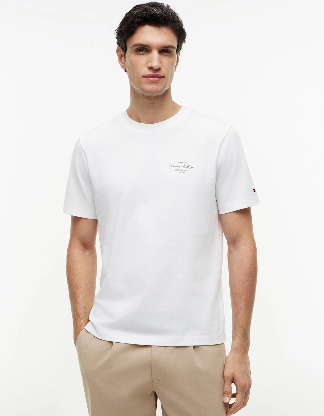 Tommy Hilfiger Nautical Back Photo Mens T-Shirt - White