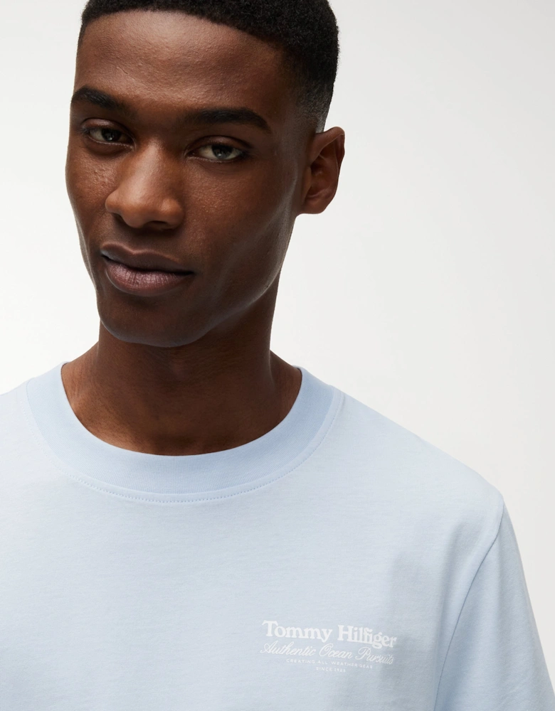 Tommy Hilfiger Nautical Back Graphic Mens T-Shirt - Breezy Blue