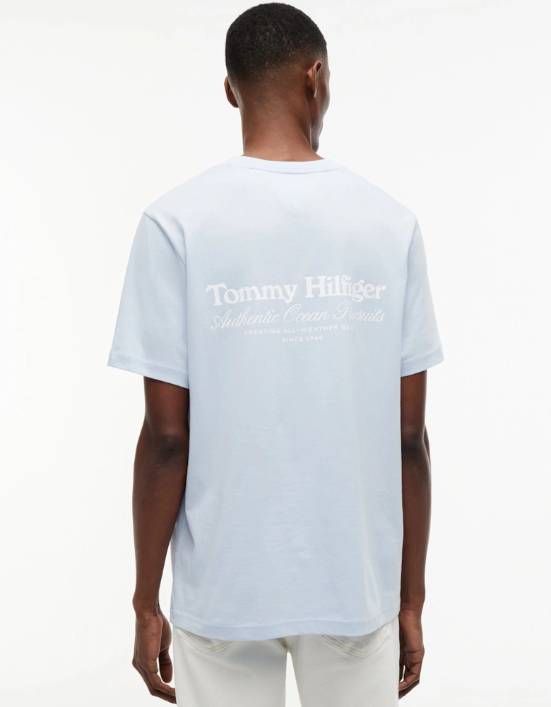 Tommy Hilfiger Nautical Back Graphic Mens T-Shirt - Breezy Blue