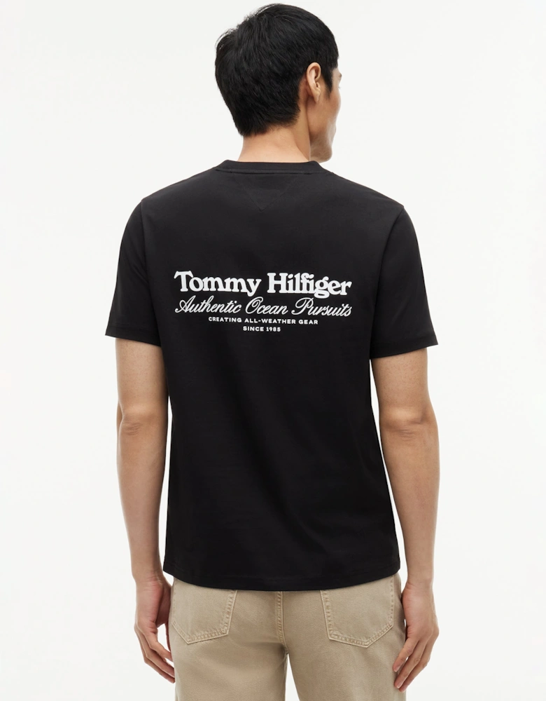 Tommy Hilfiger Nautical Back Graphic Mens T-Shirt - Black