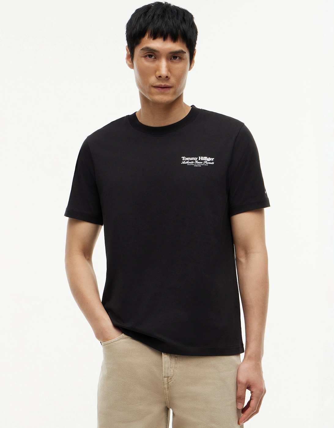 Tommy Hilfiger Nautical Back Graphic Mens T-Shirt - Black