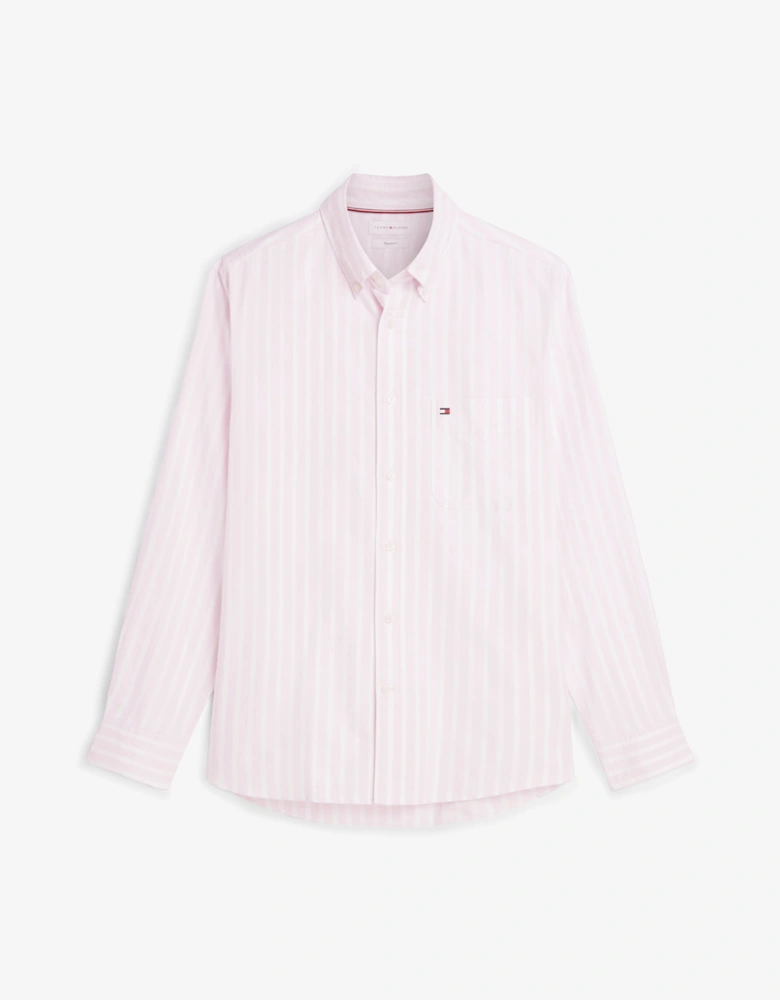 Tommy Hilfiger Heritage Oxford Mens Long Sleeve Striped Shirt - Rose Petal/Stripe