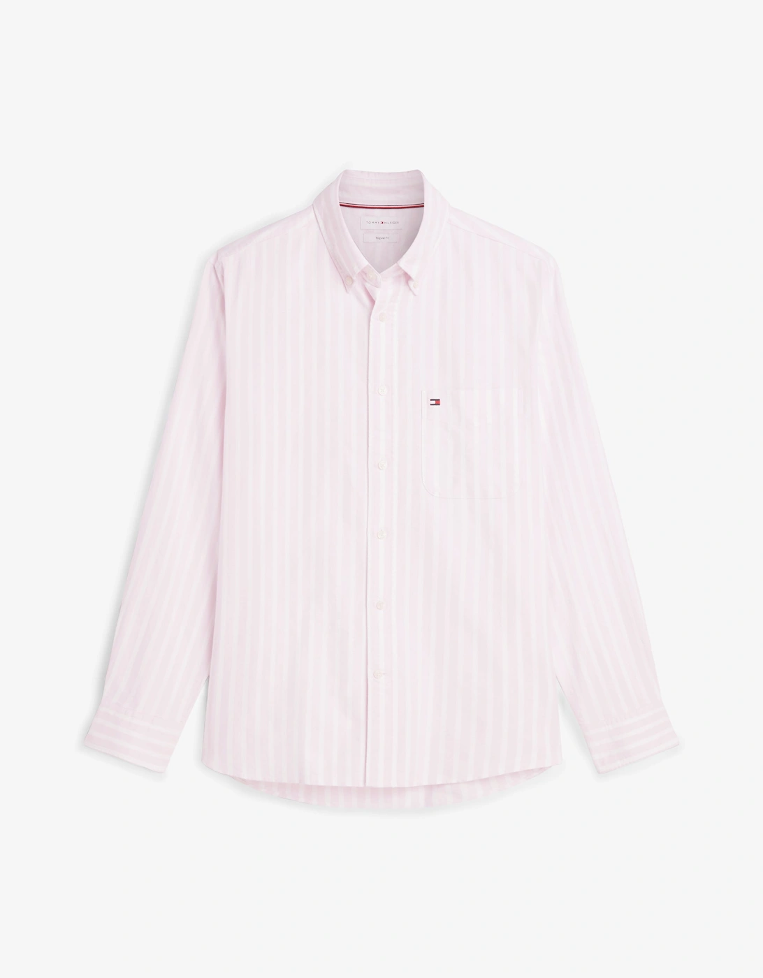 Tommy Hilfiger Heritage Oxford Mens Long Sleeve Striped Shirt - Rose Petal/Stripe