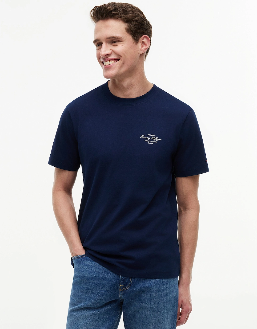 Tommy Hilfiger Nautical Back Photo Mens T-Shirt - Carbon Navy