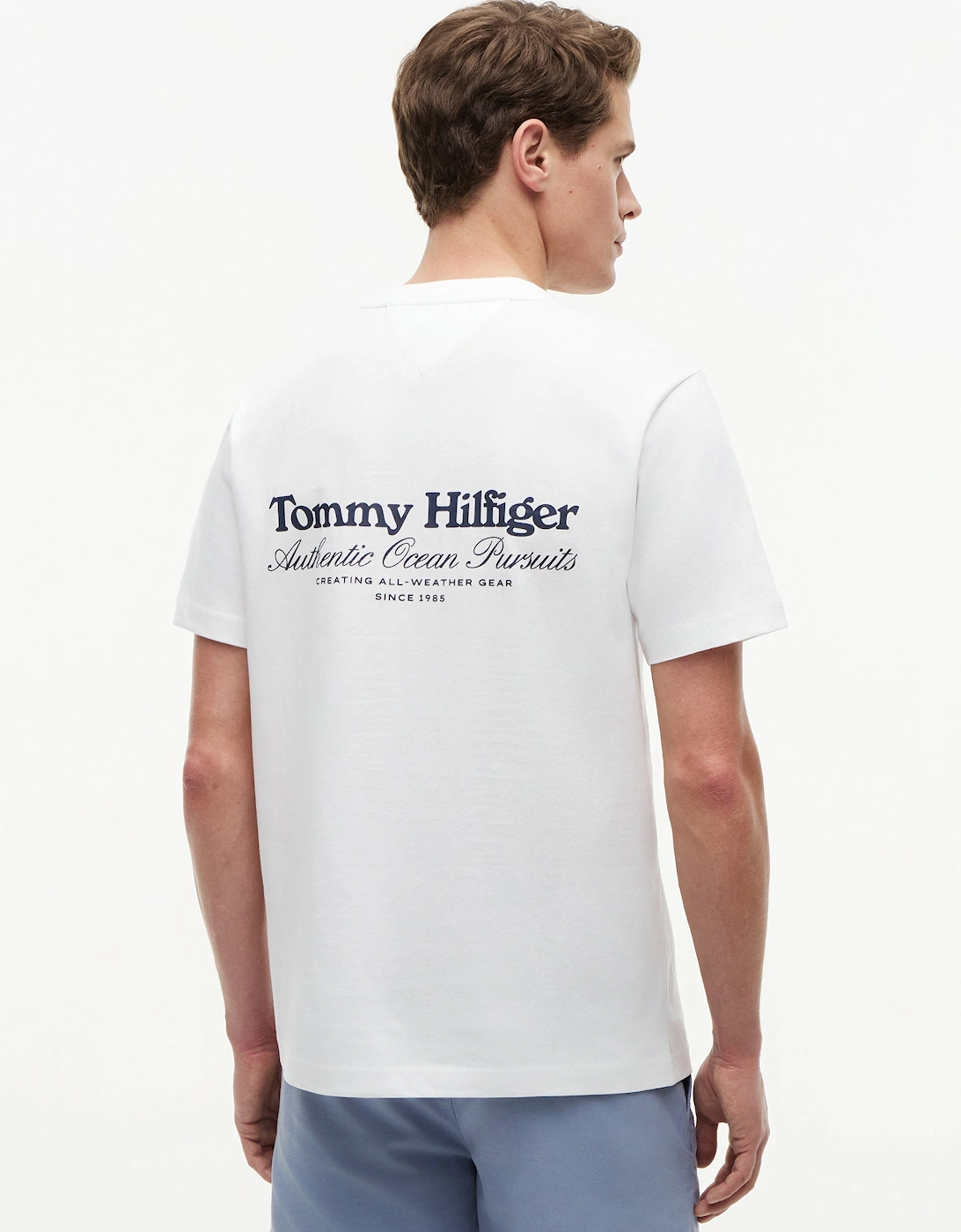 Tommy Hilfiger Nautical Back Graphic Mens T-Shirt - White
