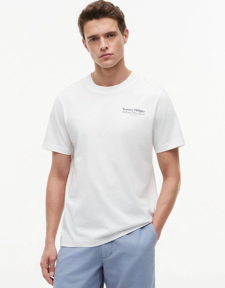 Tommy Hilfiger Nautical Back Graphic Mens T-Shirt - White