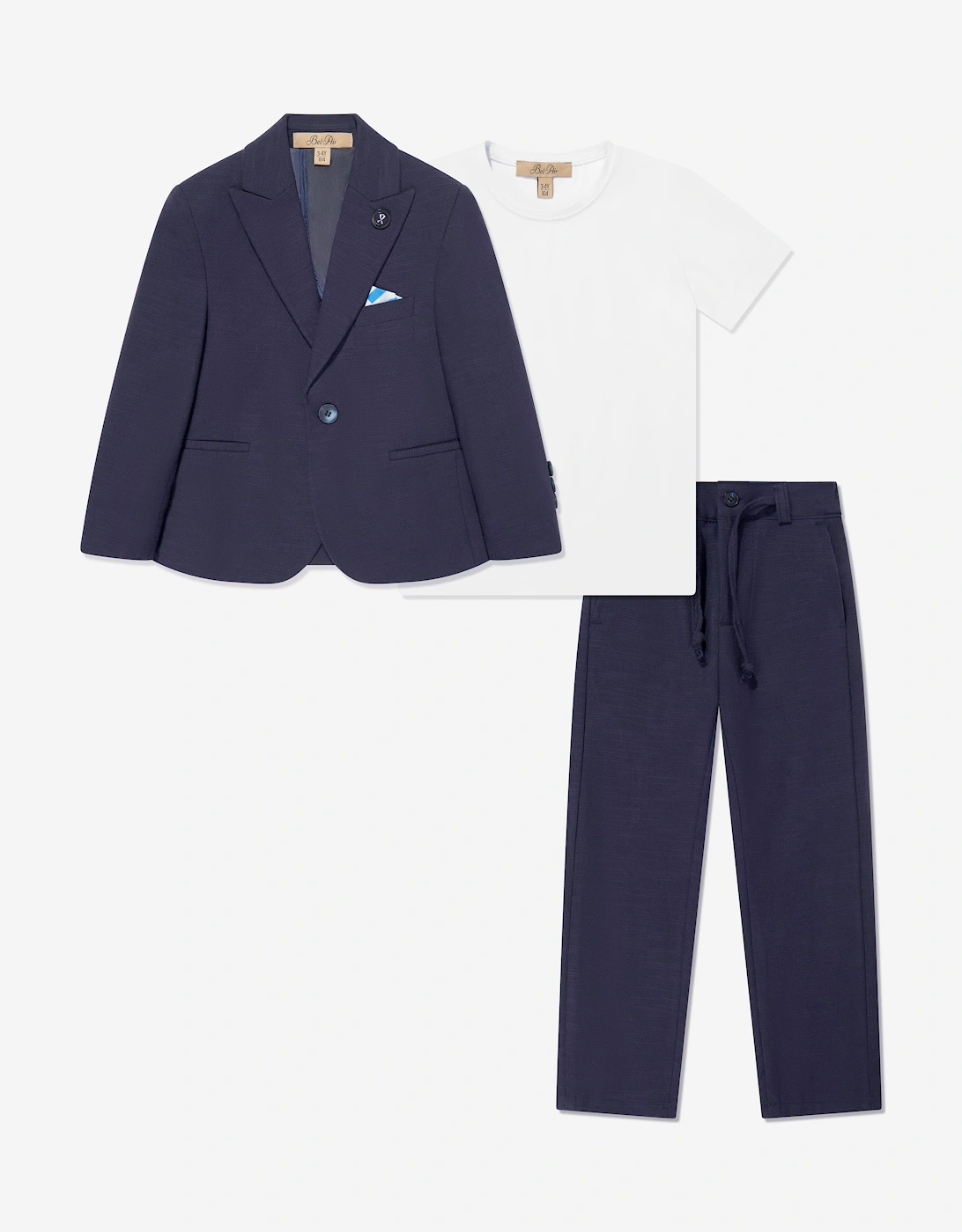 Bel-Air Boys Cotton Suit Set in Navy, 7 of 6